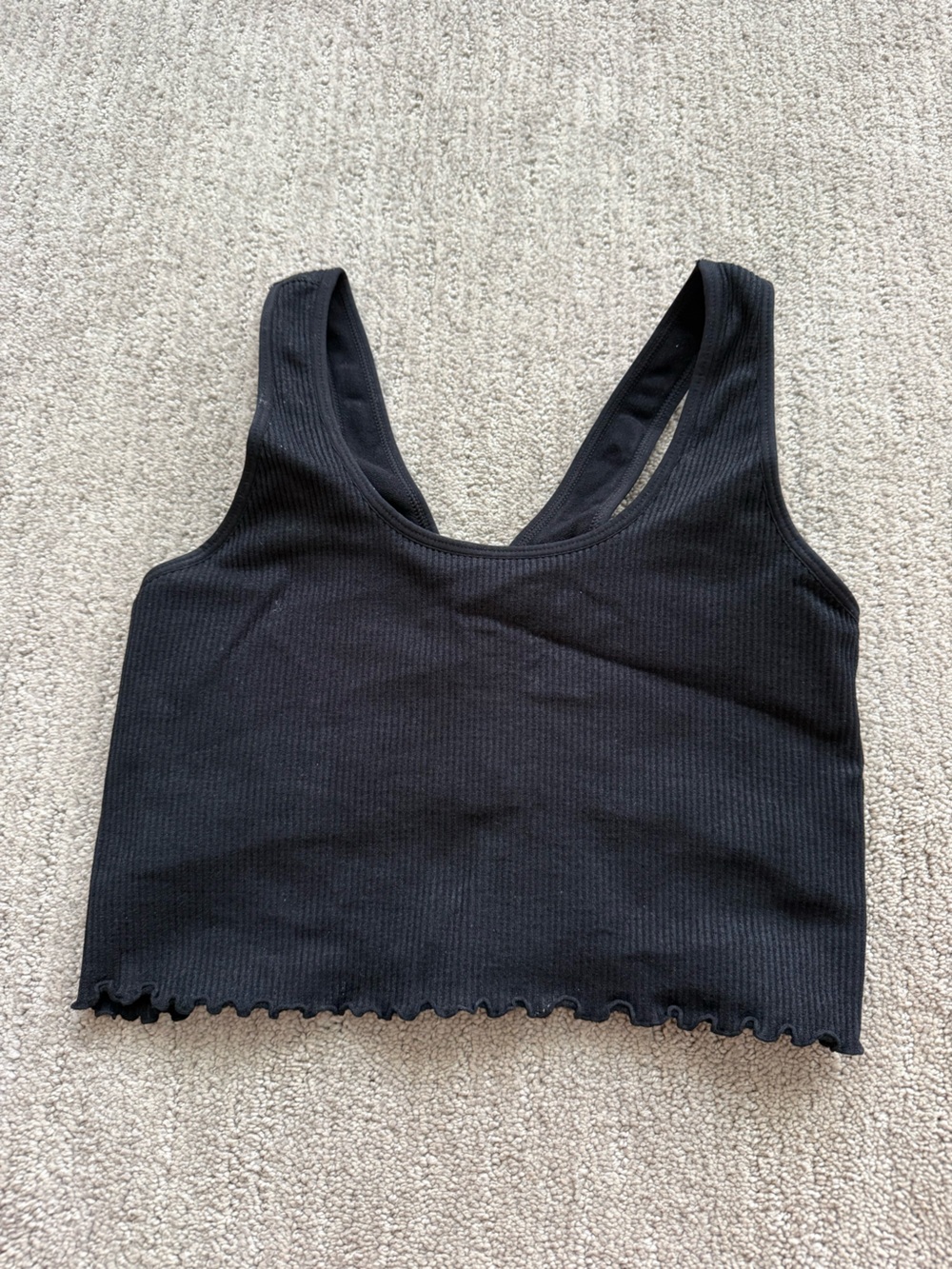 Spiritual Gangster amor crop tank in black rib with shelf bra